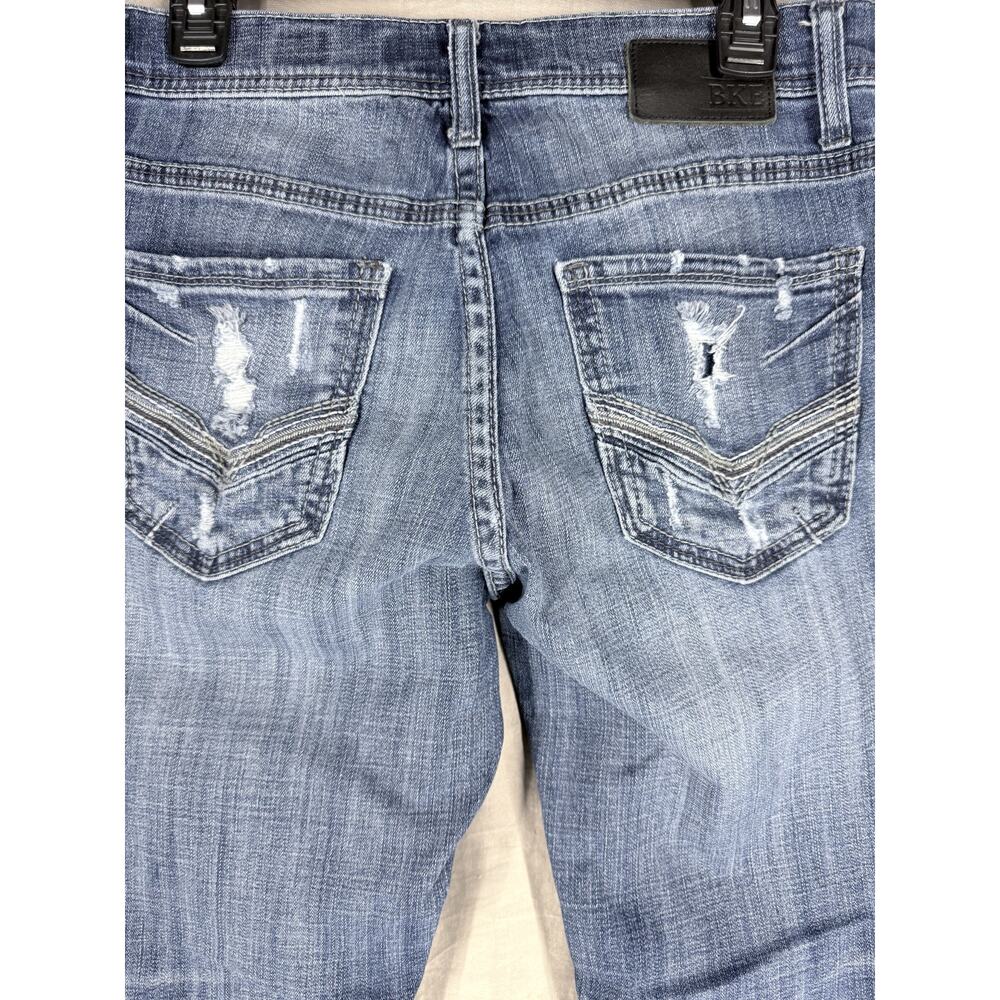 BKE Buckle Aiden Destroyed Denim Jeans Mens Sz 32x32L Blue Distressed - Picture 8 of 12